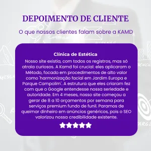 Depoimento e orçamento de cliente KAMD